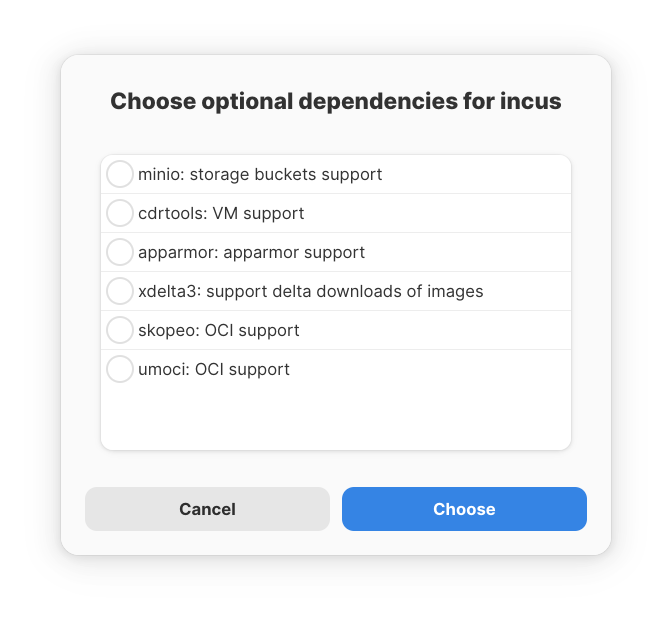 Incus Installation - Options