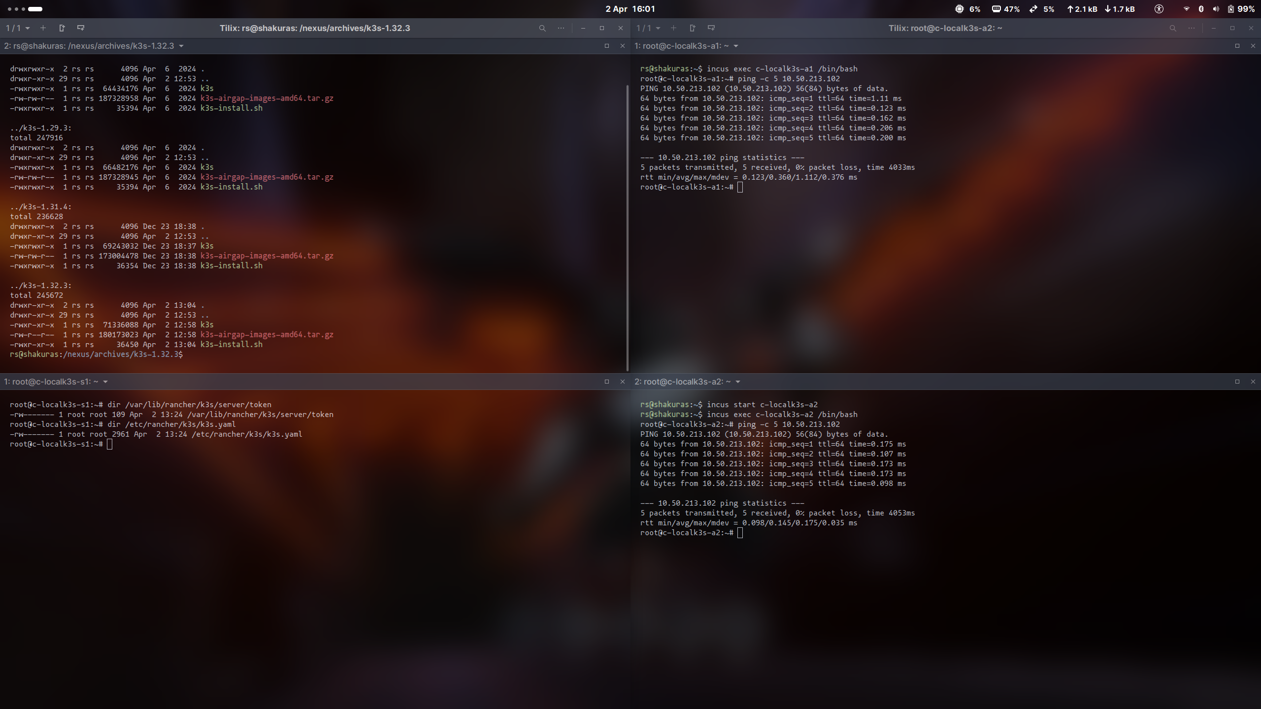 K3S Installation - Terminal Sessions