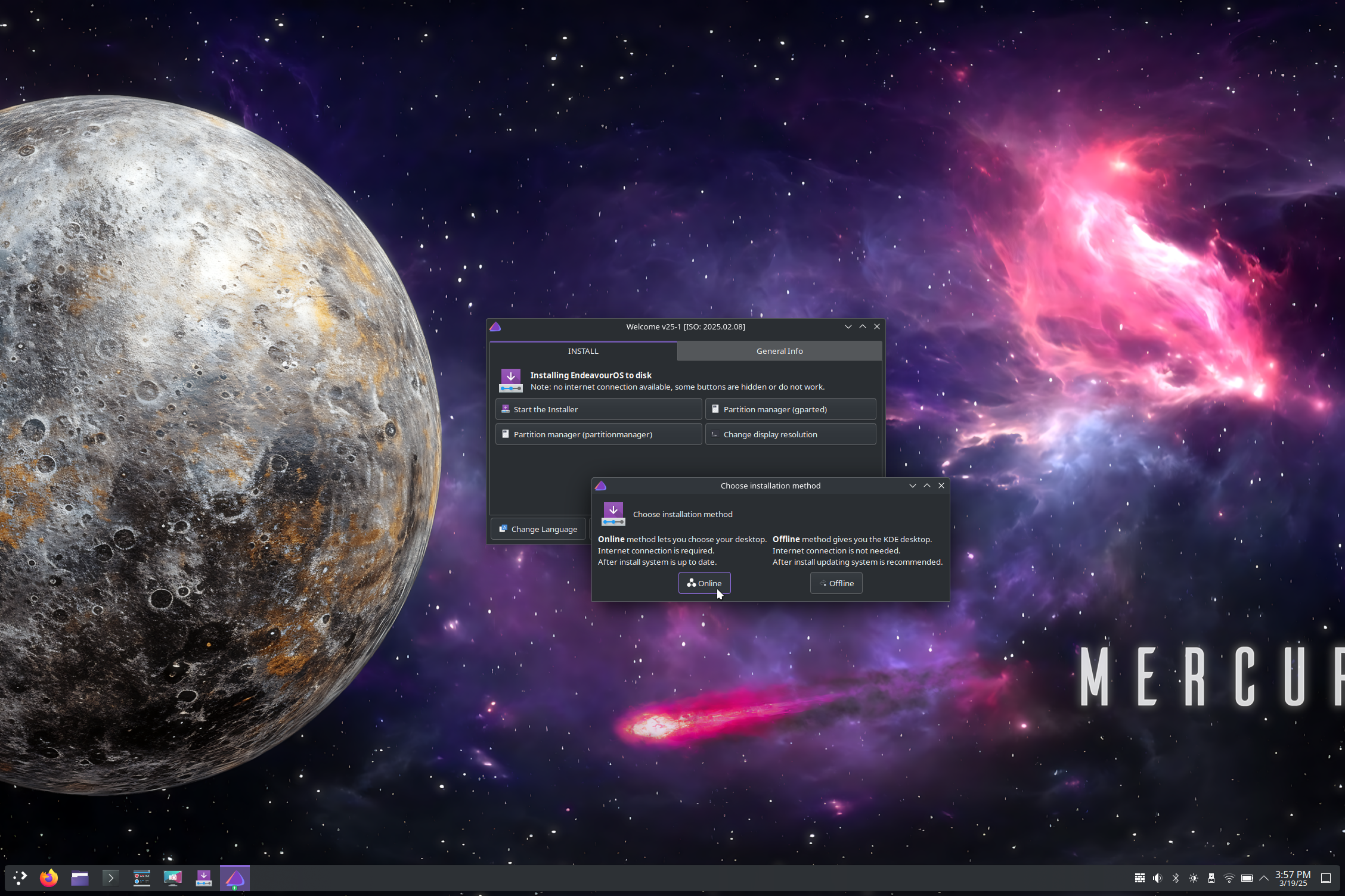 Linux Installation - Select online install