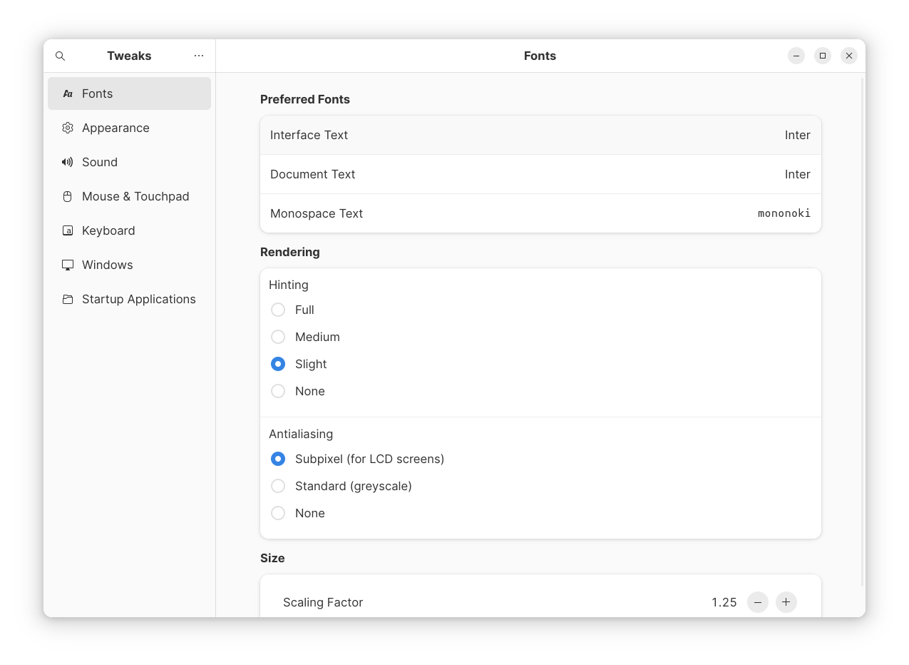 Linux Installation - Tweaks